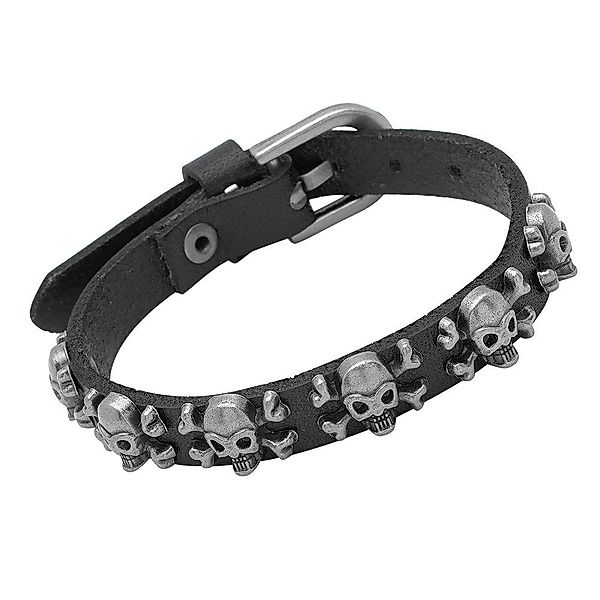 Unique Lederarmband Unique Totenkopf-Armband aus schwarzem günstig online kaufen