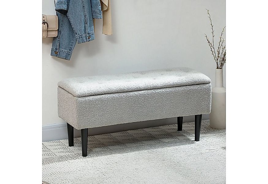 BlingBin Polsterbank Sitztruhe Sitzbank (1-St., mit Stauraum,Naturholzrahme günstig online kaufen