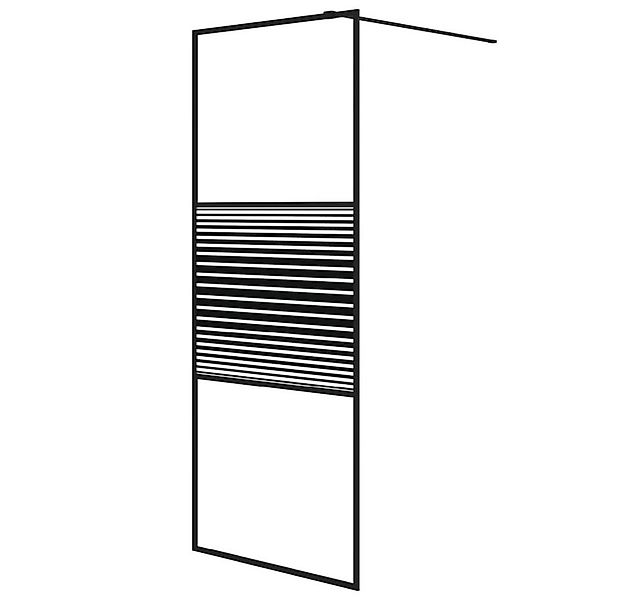 vidaXL Duschwand Duschwand für Begehbare Dusche Schwarz 80x195 cm ESG-Glas günstig online kaufen