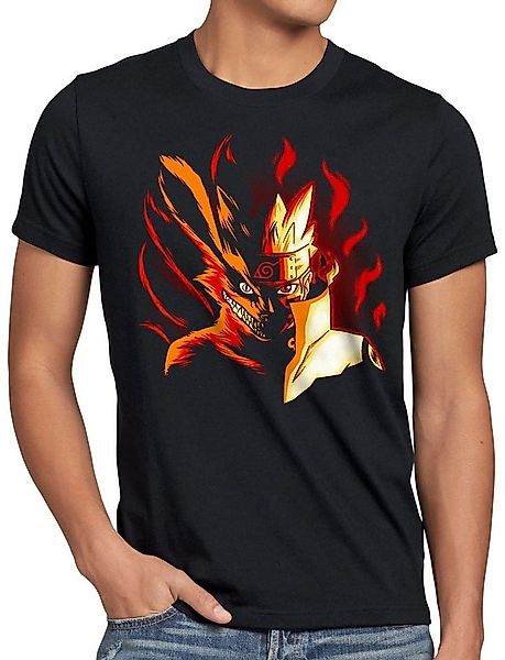 style3 T-Shirt Fire Wolf Uzumaki naruto Ninja Anime japan cosplay günstig online kaufen
