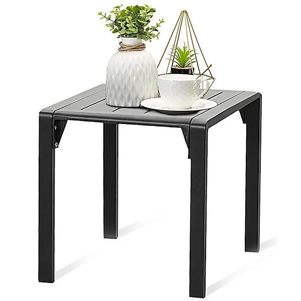 MeXo Aluminium Couchtisch Gartentisch Polywood Tischplatte Wetterfest Schwa günstig online kaufen