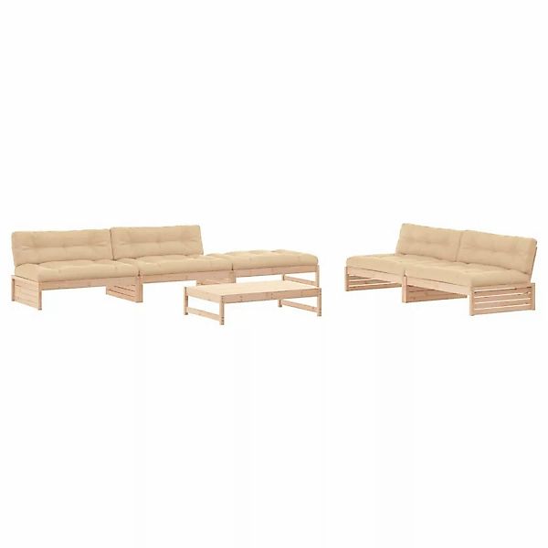 vidaXL 6-tlg Garten-Lounge-Set mit Kissen Massivholz Modell 9 günstig online kaufen