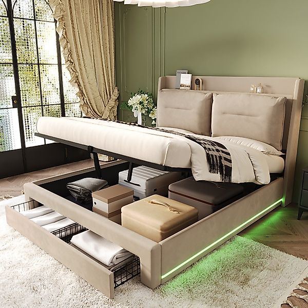 STILVORA Polsterbett 160×200 Polsterbett Bettgestell mit günstig online kaufen