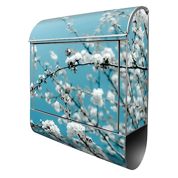 Banjado Design Briefkasten Silber Pulverbeschichtet 39x47x14cm 2 Schlüssel günstig online kaufen