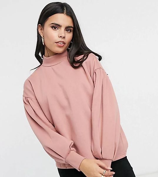 Vero Moda Petite – Pullover mit hohem Kragen in Rosa-Braun günstig online kaufen