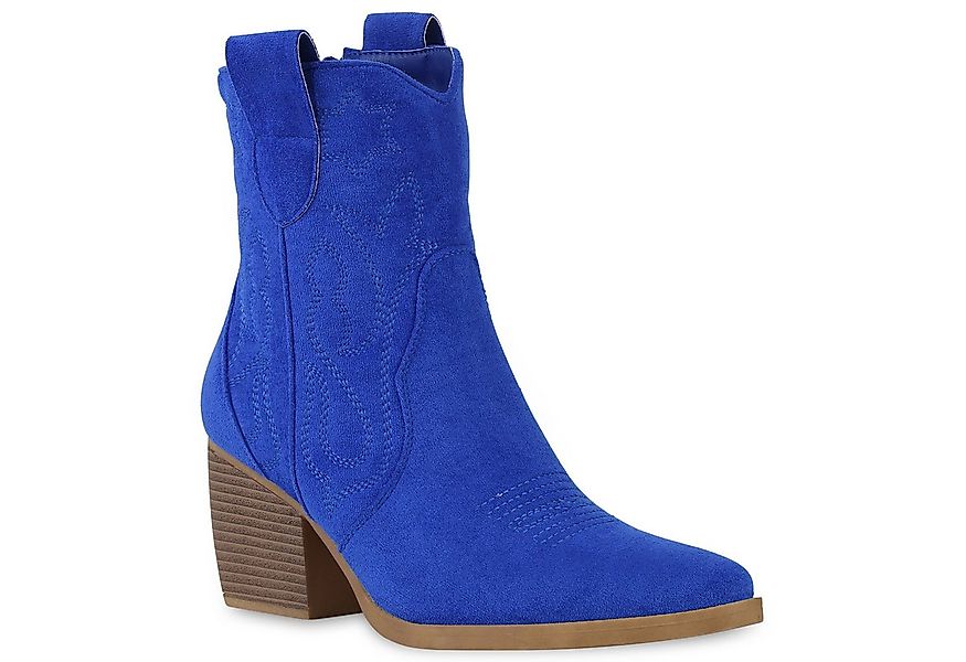 VAN HILL 837779 Cowboy Boots Damen Stiefeletten Cowboy Boots Trichterabsatz günstig online kaufen