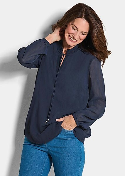 GOLDNER Chiffonbluse Kurzgröße: Elegante Jersey-Bluse mit günstig online kaufen