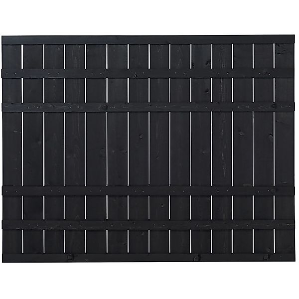 Sichtschutzzaun Rustik Nadelholz Schwarz 180 cm x 138 cm günstig online kaufen