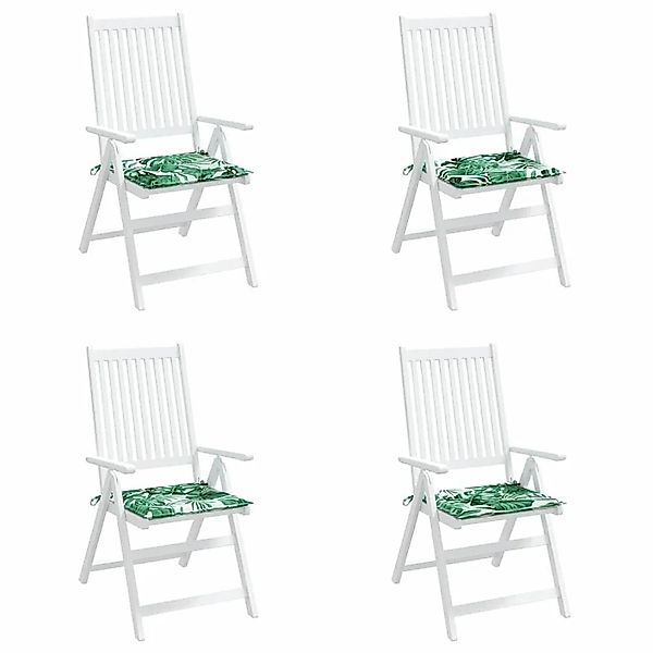 vidaXL Stuhlkissen 4 Stk Blattmuster 50 x 50 x 4 cm Oxford-Stoff 361069 günstig online kaufen
