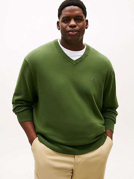 Tommy Hilfiger Big & Tall V-Ausschnitt-Pullover BT-ESSENTIAL COTTON (Rippbü günstig online kaufen