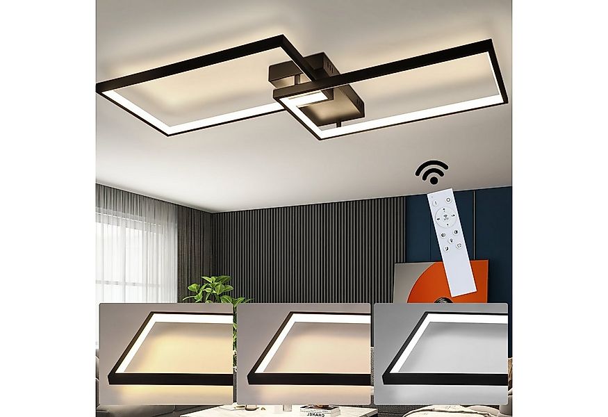 Nettlife LED Deckenleuchte Deckenlampe 80CM Dimmbar mit Fernbedienung 48W, günstig online kaufen