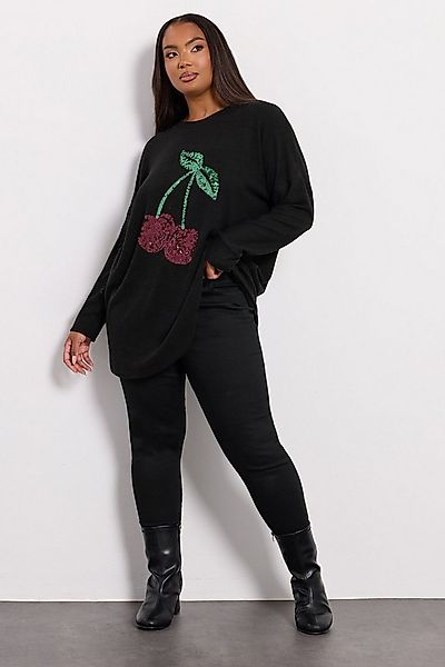 Stil Diva Tunika Pailletten-Tunika in Übergröße mit langen Ärmeln und Rundh günstig online kaufen