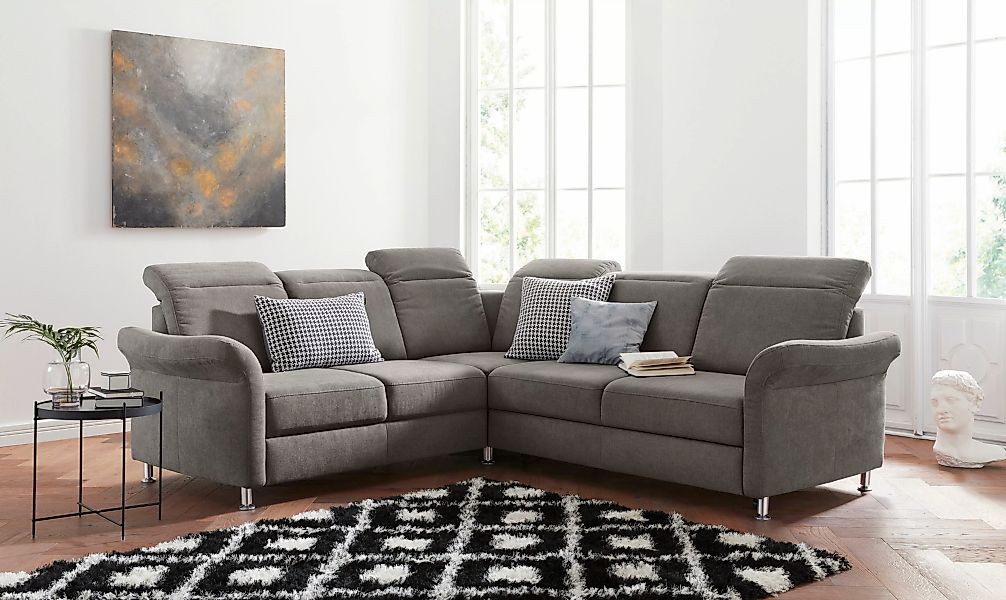 sit&more Ecksofa "Darwin L-Form", inklusive Federkern, wahlweise mit Kopfte günstig online kaufen