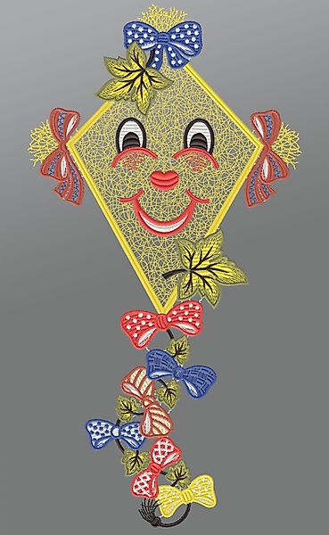 Plauener Spitze® Fensterbild fröhlicher Herbstdrachen, HxB günstig online kaufen