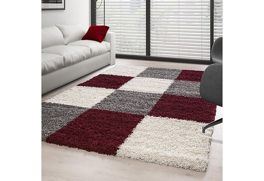 Carpettex Hochflor-Teppich Kariert Design, Läufer, Höhe: 30 mm, Teppich Woh günstig online kaufen