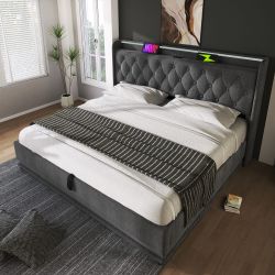 HAUSS SPOLE Polsterbett 180x200cm mit LED-Beleuchtung, günstig online kaufen
