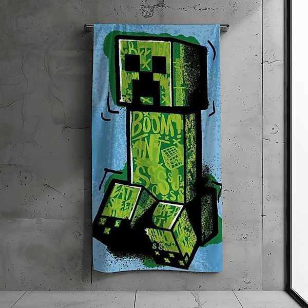 Minecraft Strandtuch Minecraft Badetuch Creeper Strandtuch günstig online kaufen