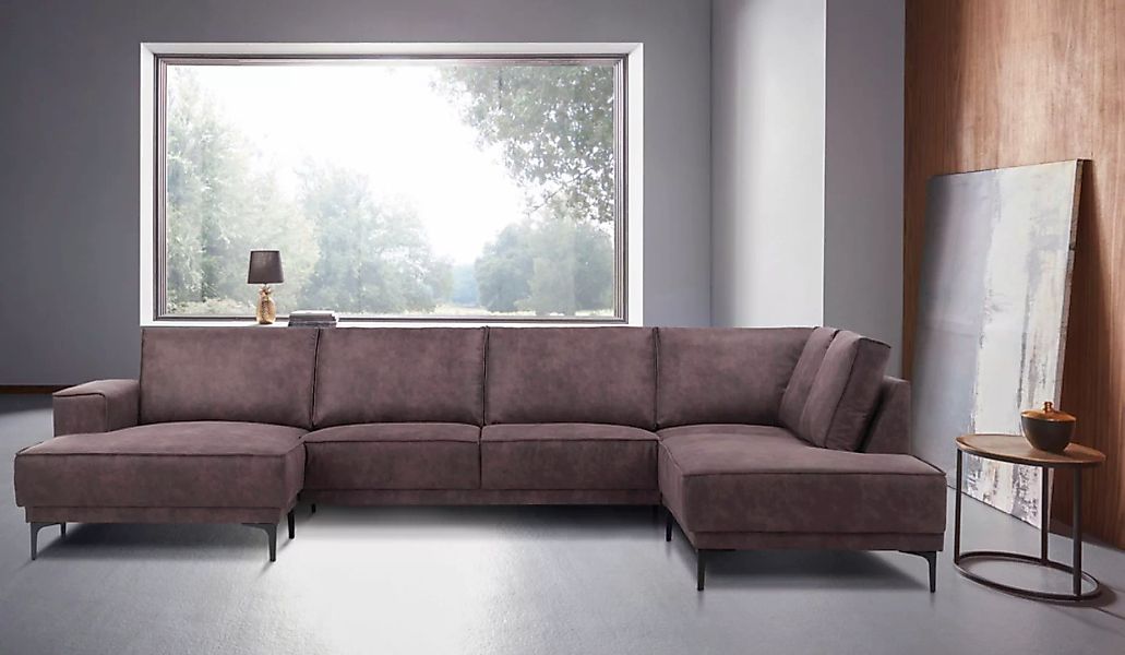 Places of Style Wohnlandschaft "XXL Sofa Oland, Struktur, Flachgewebe, Luxu günstig online kaufen
