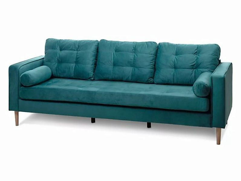 Moebel-Eins Sofa, GLAMMI 3-Sitzer Sofa mit Samtbezug, Füße Buche massiv günstig online kaufen