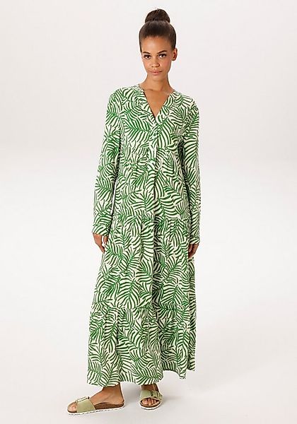 Aniston CASUAL Maxikleid mit großflächigen, grafischen Blättern bedruckt - günstig online kaufen