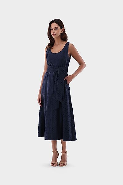 Midi-Kleid mit Patchwork-Lochstickerei günstig online kaufen