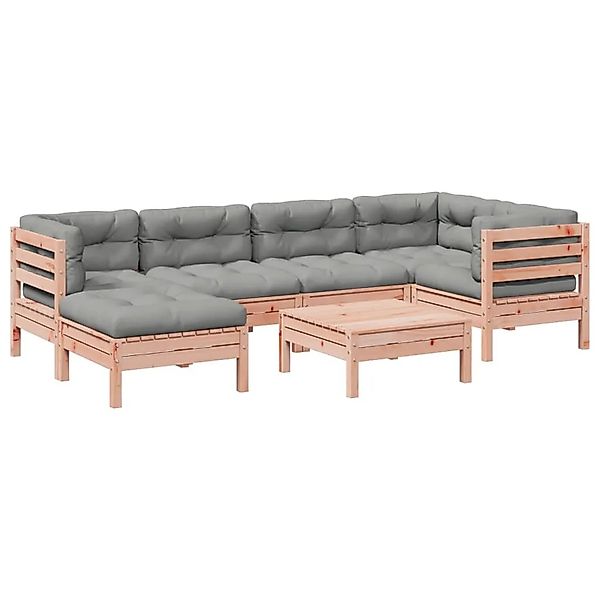 vidaXL 7-Tlg Garten-Sofagarnitur mit Kissen Massivholz Douglasie 3299539 günstig online kaufen