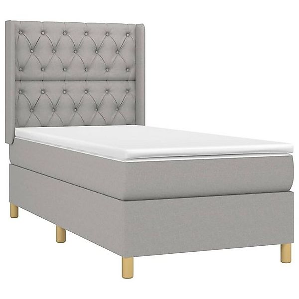 vidaXL Bett Boxspringbett mit Matratze Hellgrau 80x200 cm Stoff günstig online kaufen