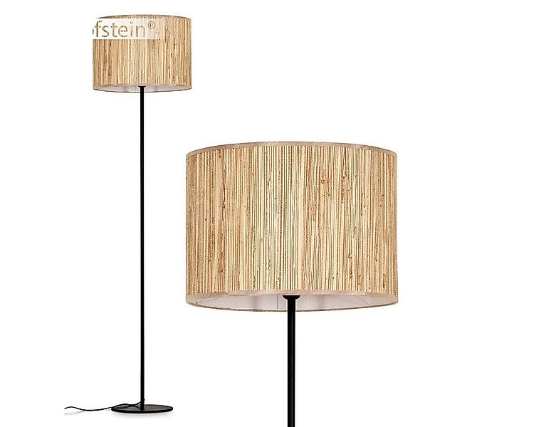 hofstein Stehlampe Stehlampe aus Metall/Seegras in Schwarz/Natur, ohne Leuc günstig online kaufen