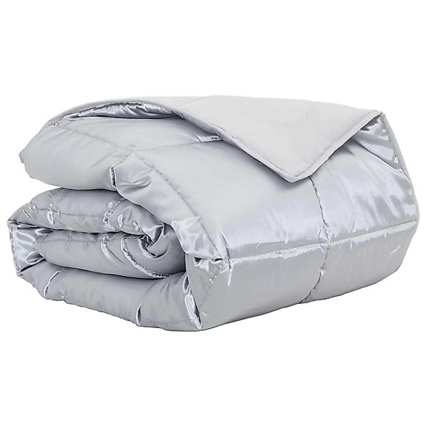 vidaXL Sommerdecke Silber 220 x 200 cm Satin und Mikrofaser 42025796 günstig online kaufen