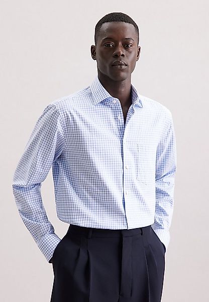 seidensticker Flanellhemd Schwarze Rose Regular 1/1 Kentkragen Karo günstig online kaufen