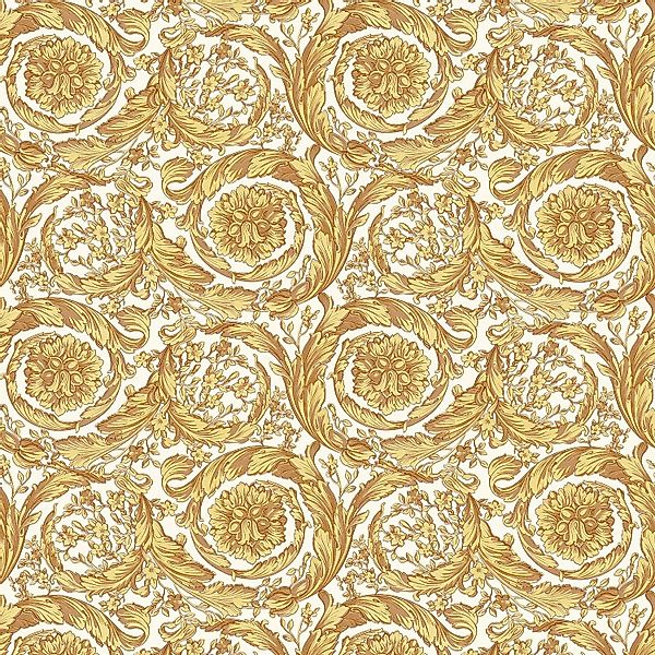PROFHOME 366925-GU Luxus Tapete Barock schimmernd Gold Gelb Beige 7,035 m2 günstig online kaufen