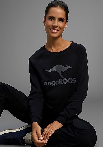 KangaROOS Sweatshirt Langarm, figurumspielender Schnitt, mit Print, Rundhal günstig online kaufen