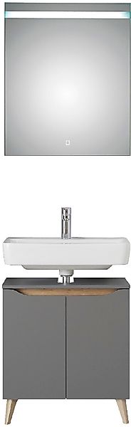 Saphir Badmöbel-Set »Quickset 2-teilig, Waschbeckenunterschrank mit LED-Spi günstig online kaufen