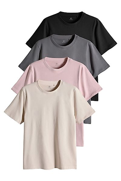 The Set T-Shirt The Set Slim Fit Kurzarm-T-Shirts, 4er-Pack (4-tlg) günstig online kaufen