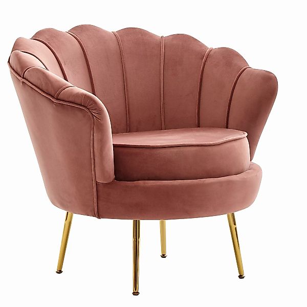 Sessel Tulpe Samt Pink 81 x 77 x 81 cm Design Relaxsessel ohne Hocker | Fer günstig online kaufen