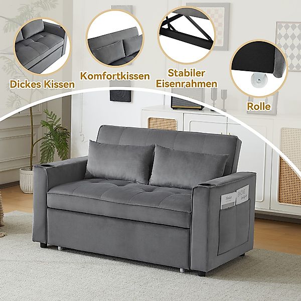Merax Schlafsofa, mit 3-in-1 Bettfunktion,Loungesessel mit günstig online kaufen