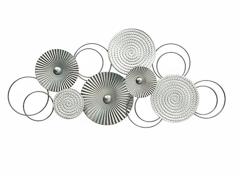 MF Wanddekoobjekt Wandbild Sixo Metall Wanddeko Wandschmuck Kreise 83x38 cm günstig online kaufen