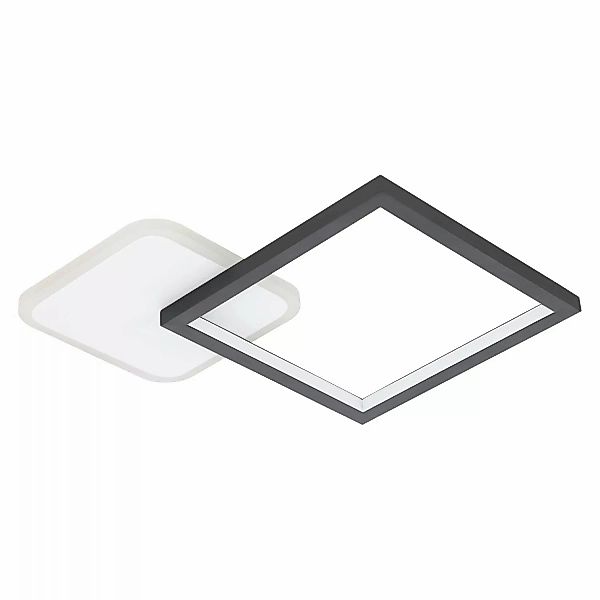 Eglo LED-CCT-Deckenleuchte Gafares 33 cm x 33 cm Weiß-Schwarz günstig online kaufen