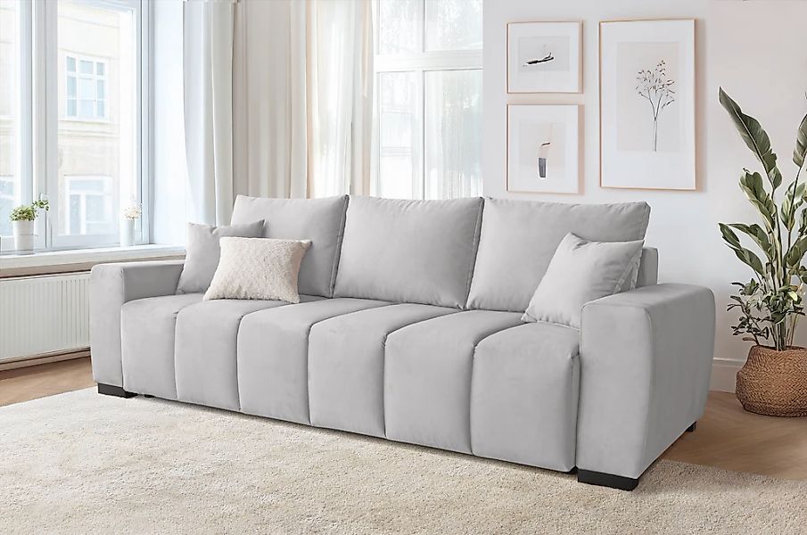 Home affaire Schlafsofa "Bello" mit Bettfunktion, Bettkasten, Frei im Raum günstig online kaufen
