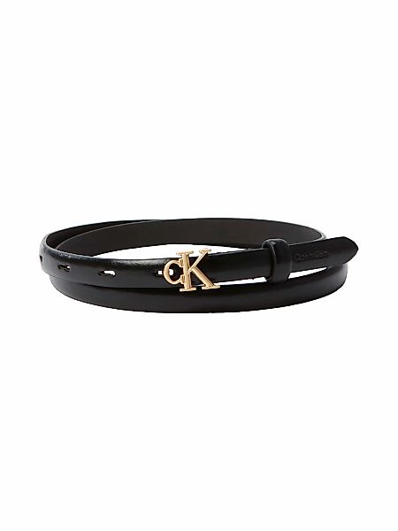 Calvin Klein Ledergürtel "ROUND CK BUCKLE 15MM BELT SMOOTH" Größenverstellb günstig online kaufen