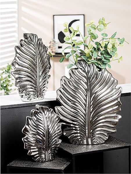 GILDE Bodenvase Vase "Monstera" H. 45 günstig online kaufen