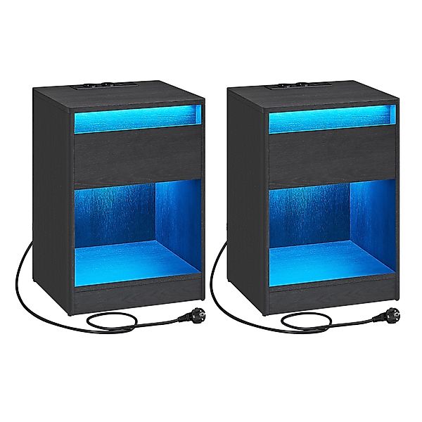 VASAGLE Nachttisch (2-St), mit einstellbarer LED-Beleuchtung, günstig online kaufen