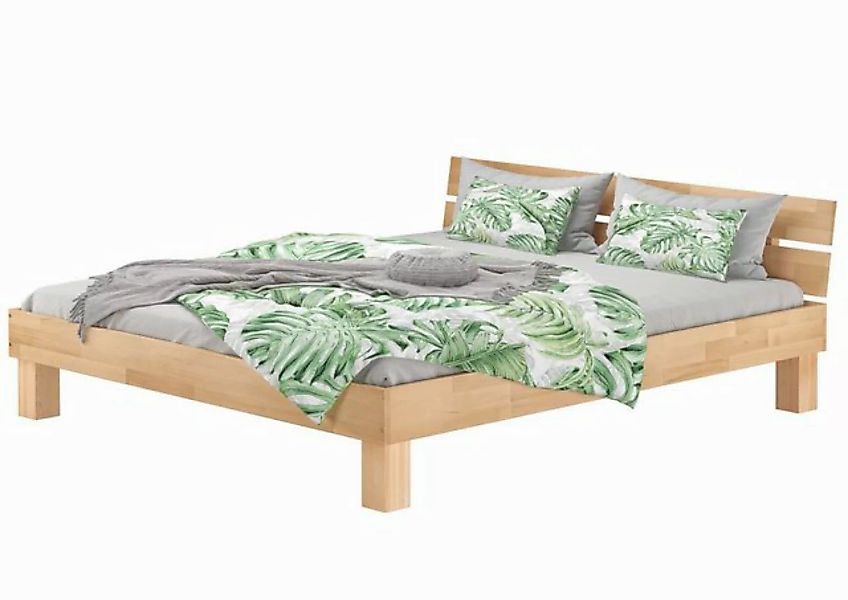 ERST-HOLZ Bett Doppelbett Kingsize-Bett Buche massiv geölt 200x200, Buchege günstig online kaufen