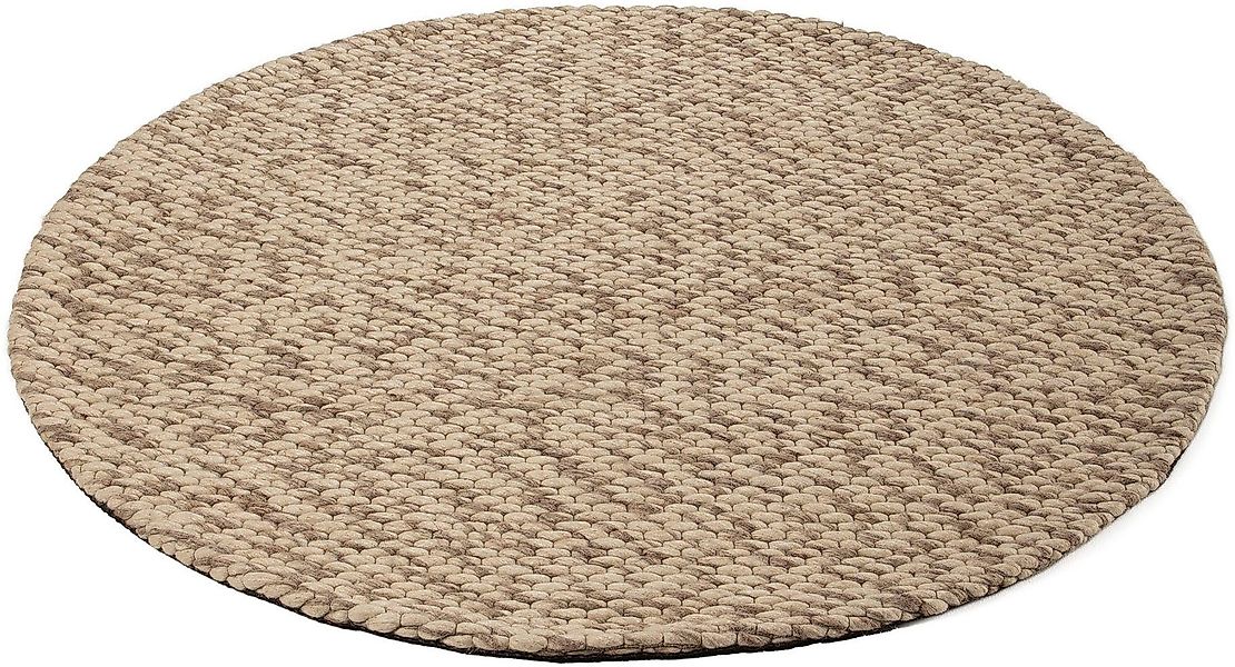 carpetfine Wollteppich »Sina«, rund, 14 mm Höhe, grobe Struktur, Zeitloses günstig online kaufen
