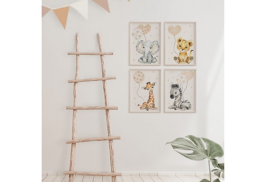 MeinBaby123® Poster Bilder Kinderzimmer, Tiere Poster Kinderzimmer Deko, Ba günstig online kaufen