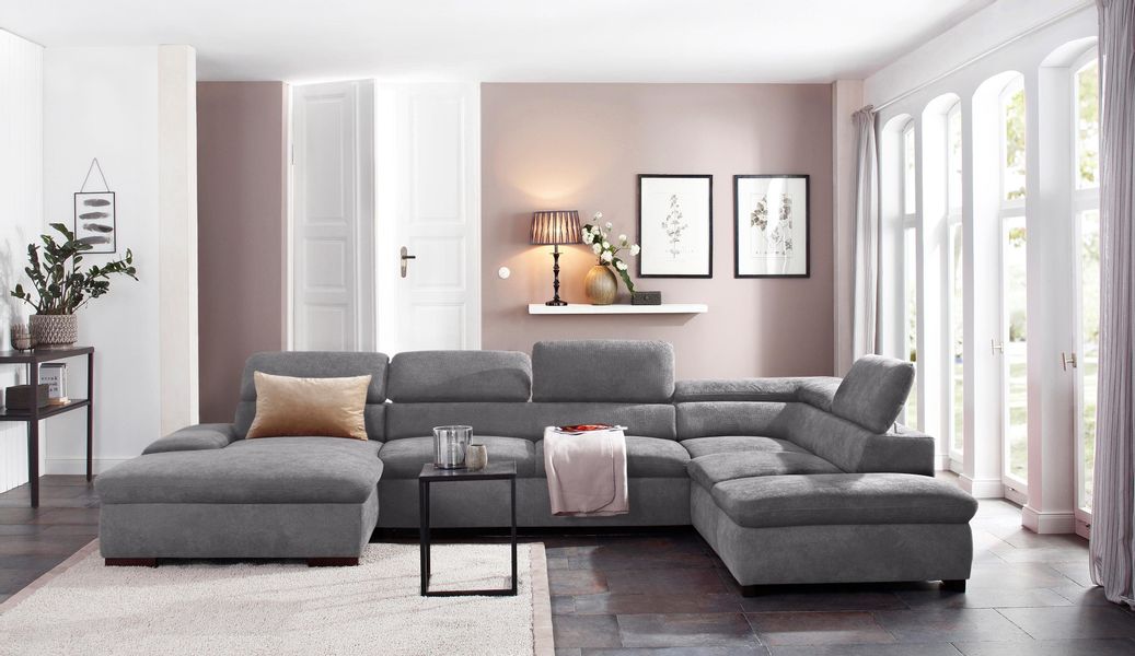 Home affaire Wohnlandschaft Alberto U-Form, mit günstig online kaufen