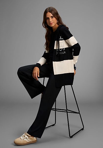 Laura Scott Kapuzenstrickjacke, mit Streifen und dezenten Glitzerdetails - günstig online kaufen