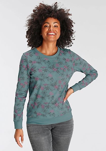 KangaROOS Sweatshirt Langarm, lässiger Schnitt, geblümtes günstig online kaufen