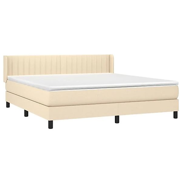 vidaXL Boxspringbett mit Matratze Creme 180x200 cm Stoff 3129894 günstig online kaufen