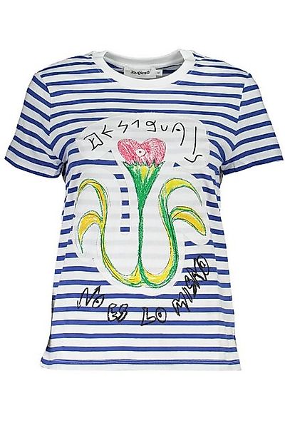 Desigual T-Shirt Damen Kurzarm-T-Shirt Blau mit Print und günstig online kaufen